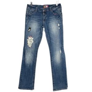 AKDMKS Akademiks Women’s Patch Distressed Jeans